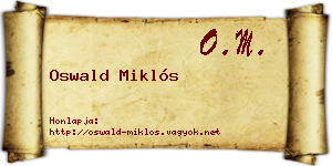 Oswald Miklós névjegykártya